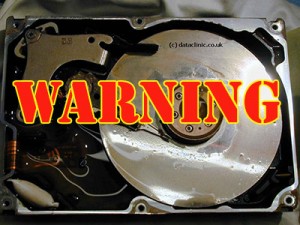 Hard Disk Drive: Warning