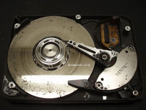 Head crash on a Hard Disk Drive