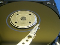 A broken hard drive