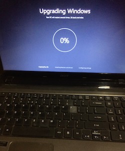 Windows 10 upgrade screen
