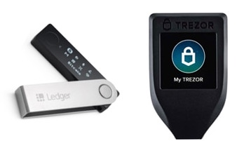 Ledger Nano and Trezor cryptocurrency hardware wallets
