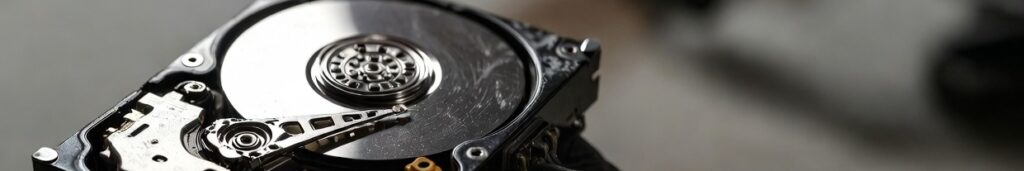 close up open hard drive