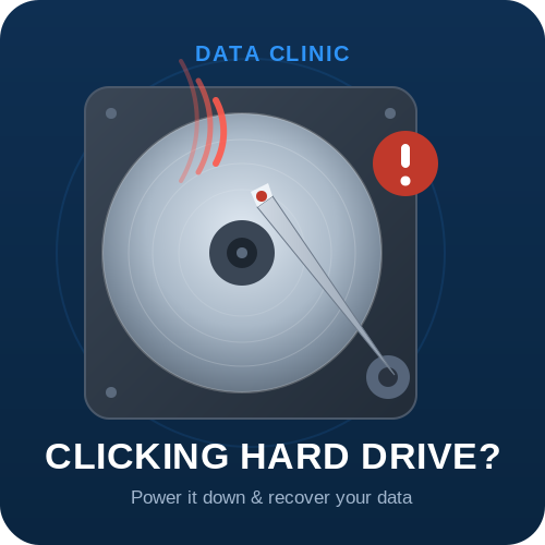 Clicking hard drive data recovery diagram - Data Clinic